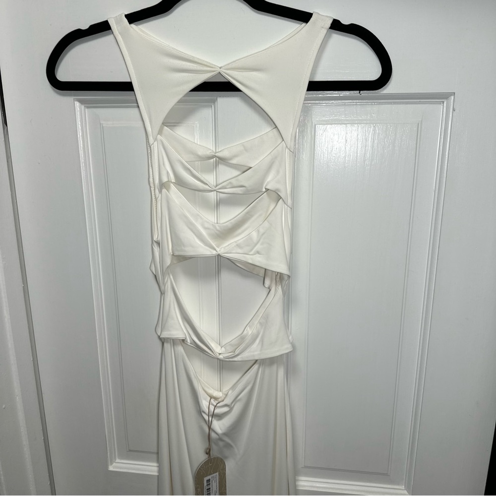 Meshki Chloe Cut Out White Midi Dress - Picture 4 of 11
